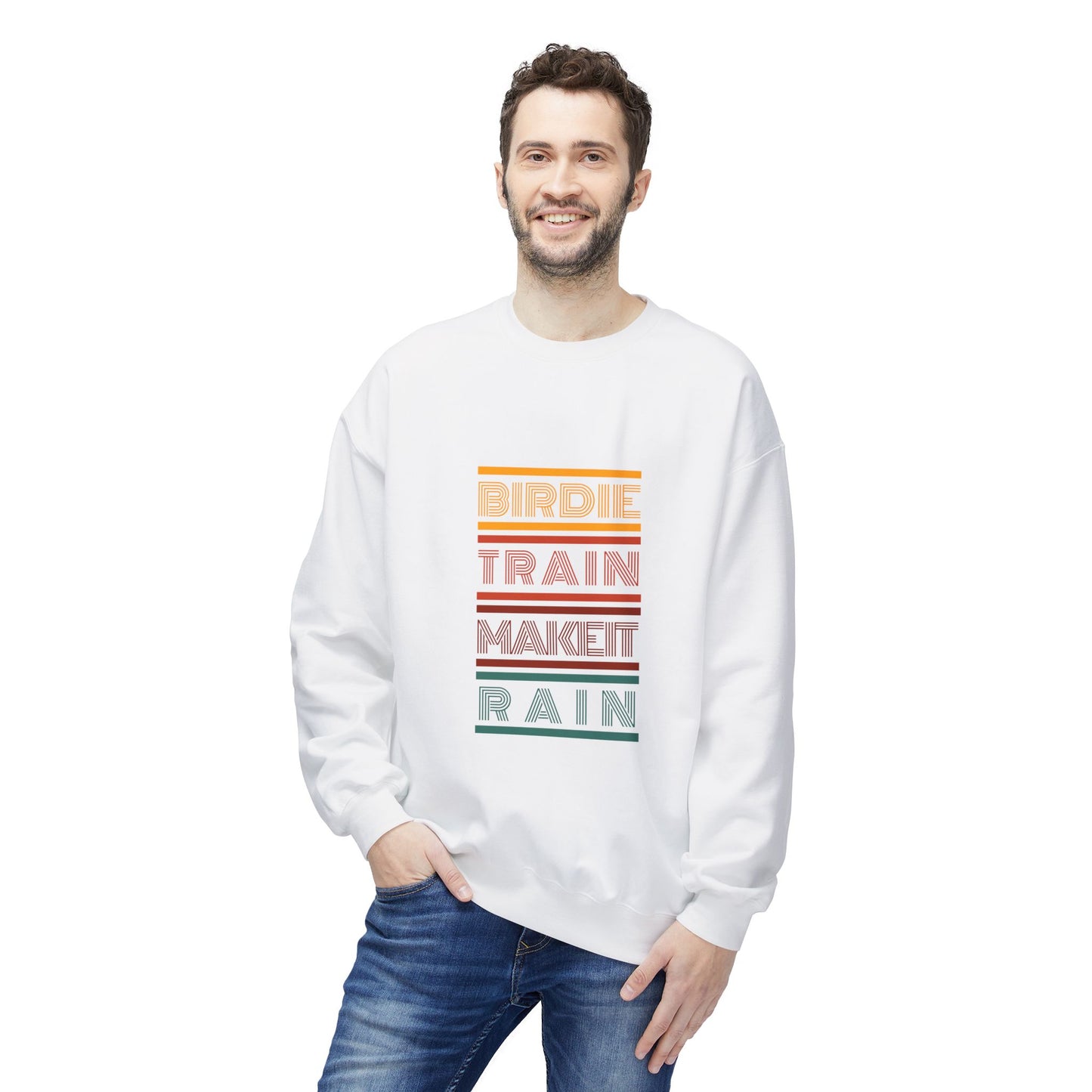 Birdie Train Make It Rain Unisex Fleece Crewneck Sweatshirt