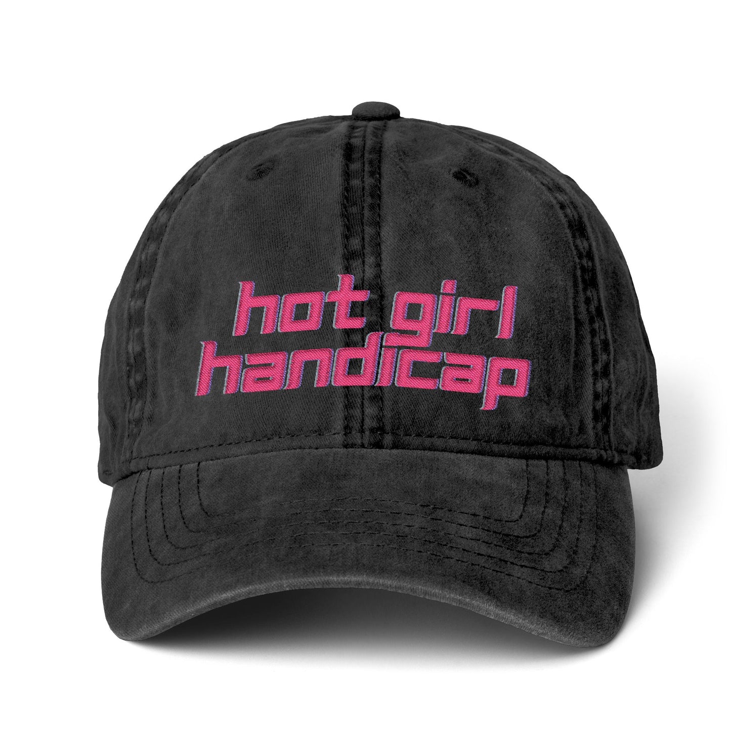 Hot Girl Handicap Women's Pigment-Dyed Ponytail Cap with Fashion Undervisor