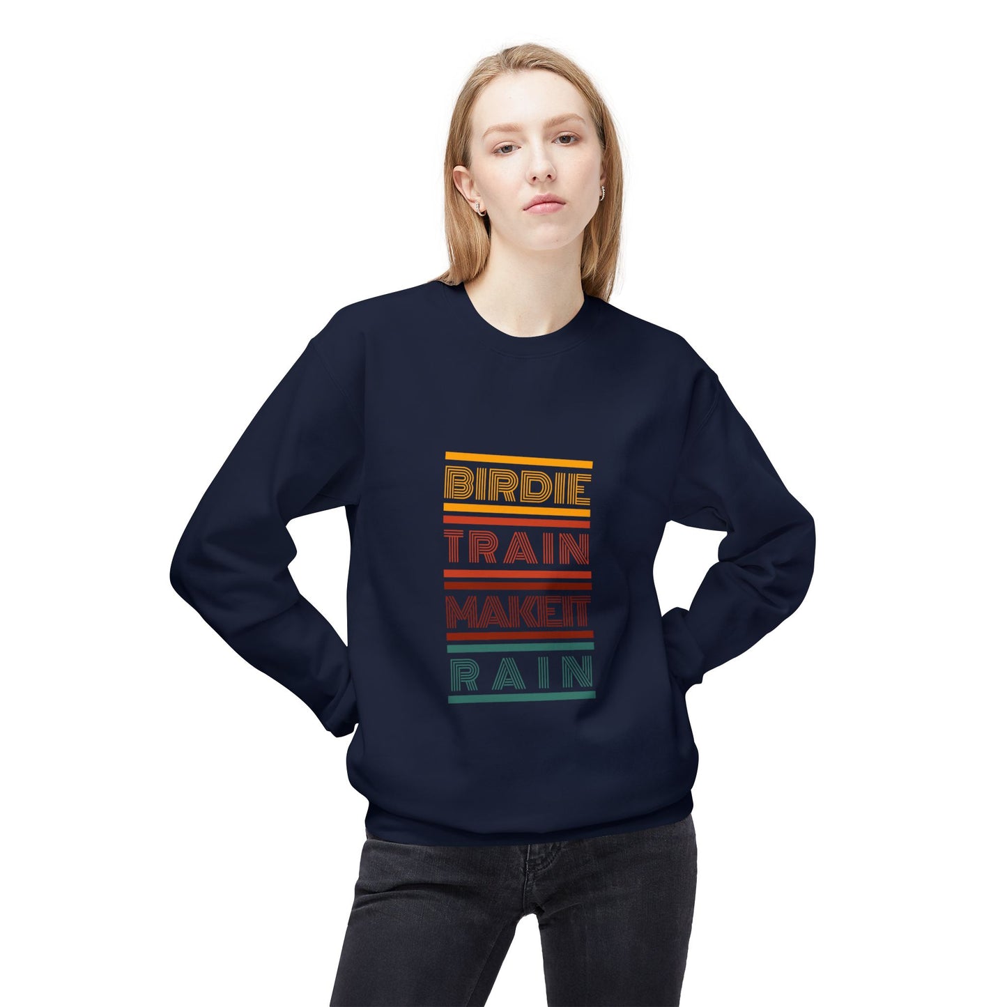 Birdie Train Make It Rain Unisex Fleece Crewneck Sweatshirt