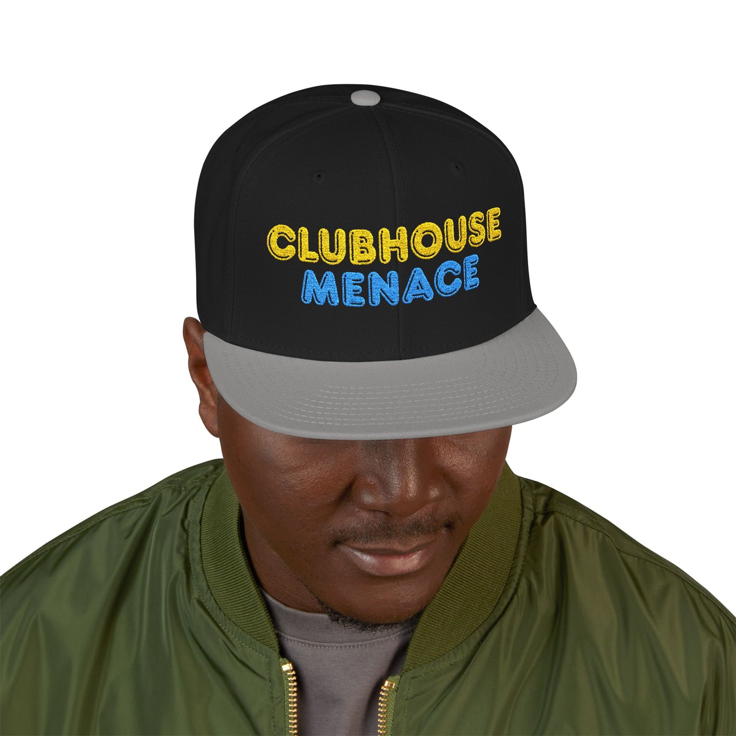 Clubhouse Menace Embroidered Snapback Hat
