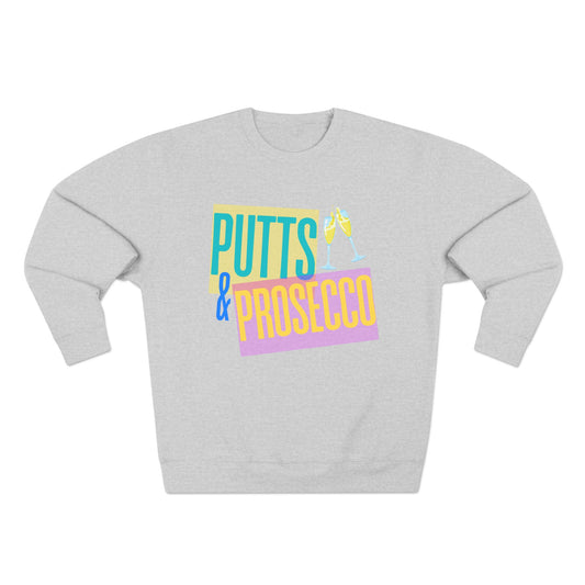 Putts & Prosecco Golf Sweatshirt — Fun Women’s Golf Crewneck