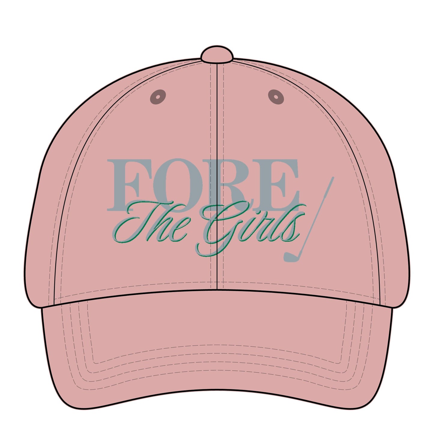 Fore The Girls Embroidered Ponytail Hat