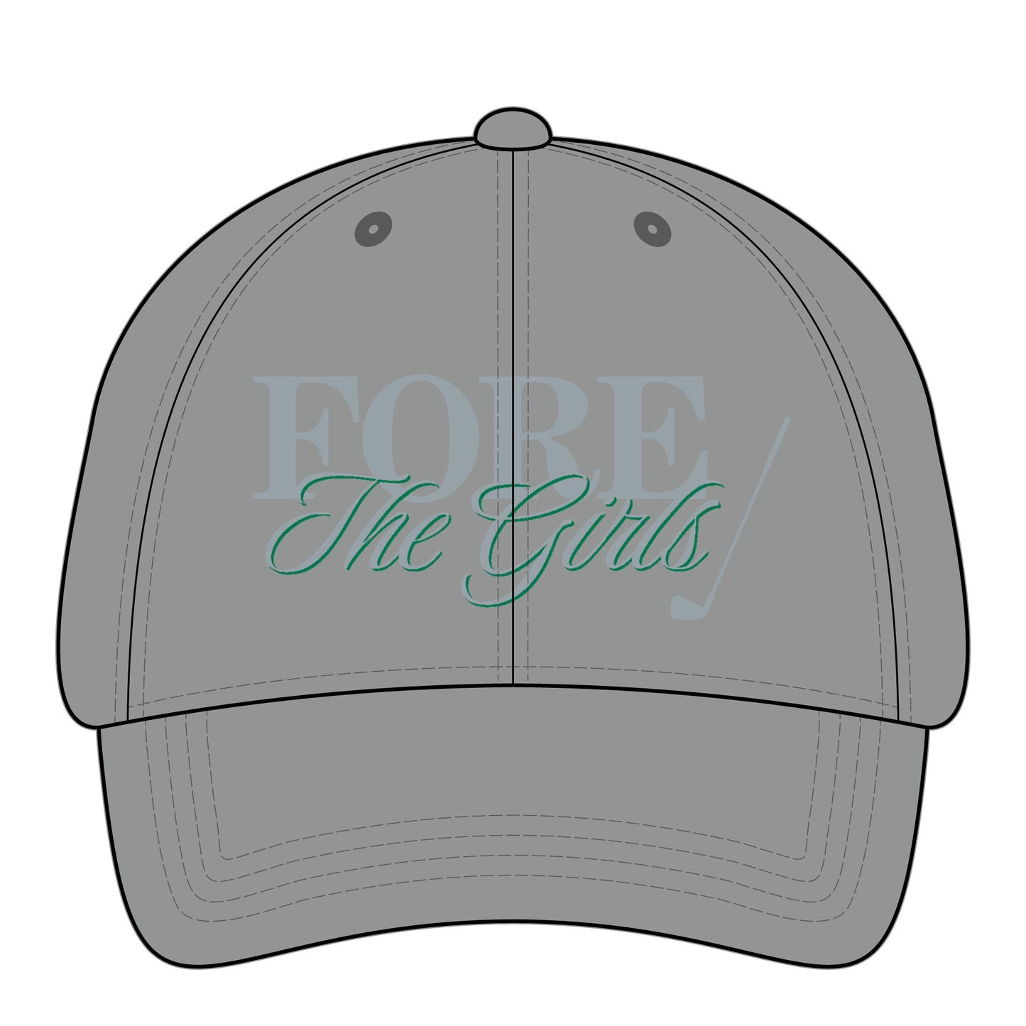 Fore The Girls Embroidered Ponytail Hat