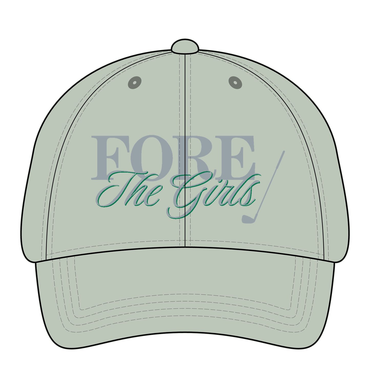 Fore The Girls Embroidered Ponytail Hat