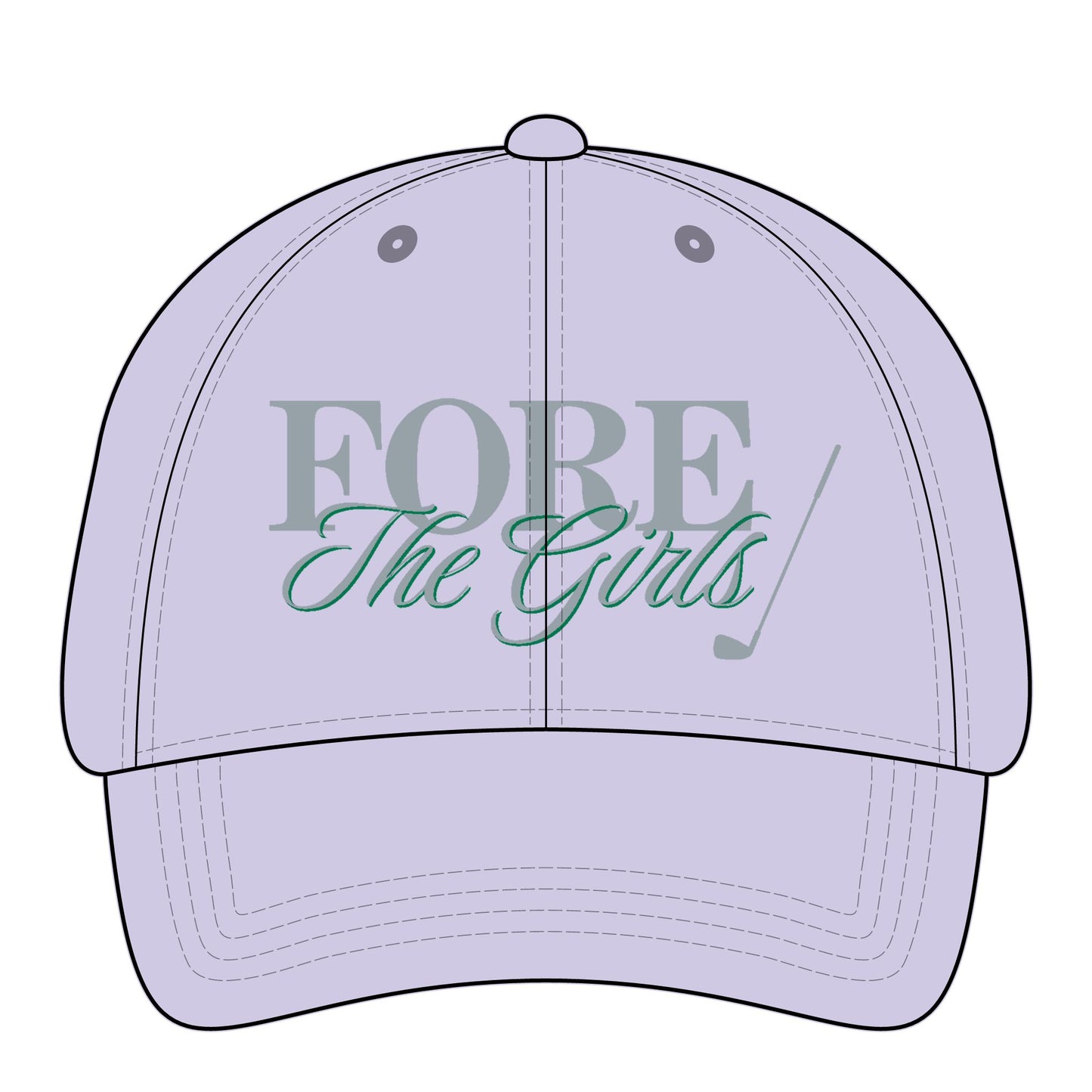 Fore The Girls Embroidered Ponytail Hat