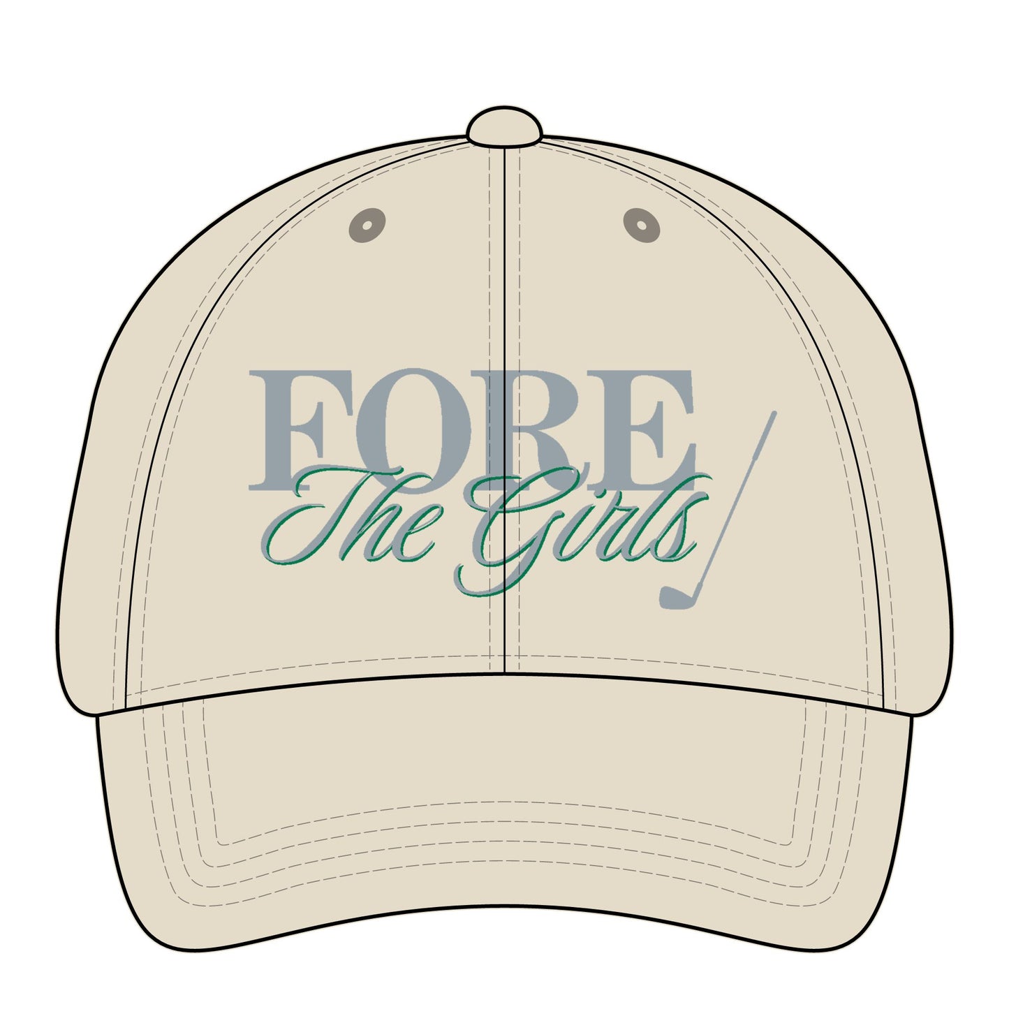 Fore The Girls Embroidered Ponytail Hat