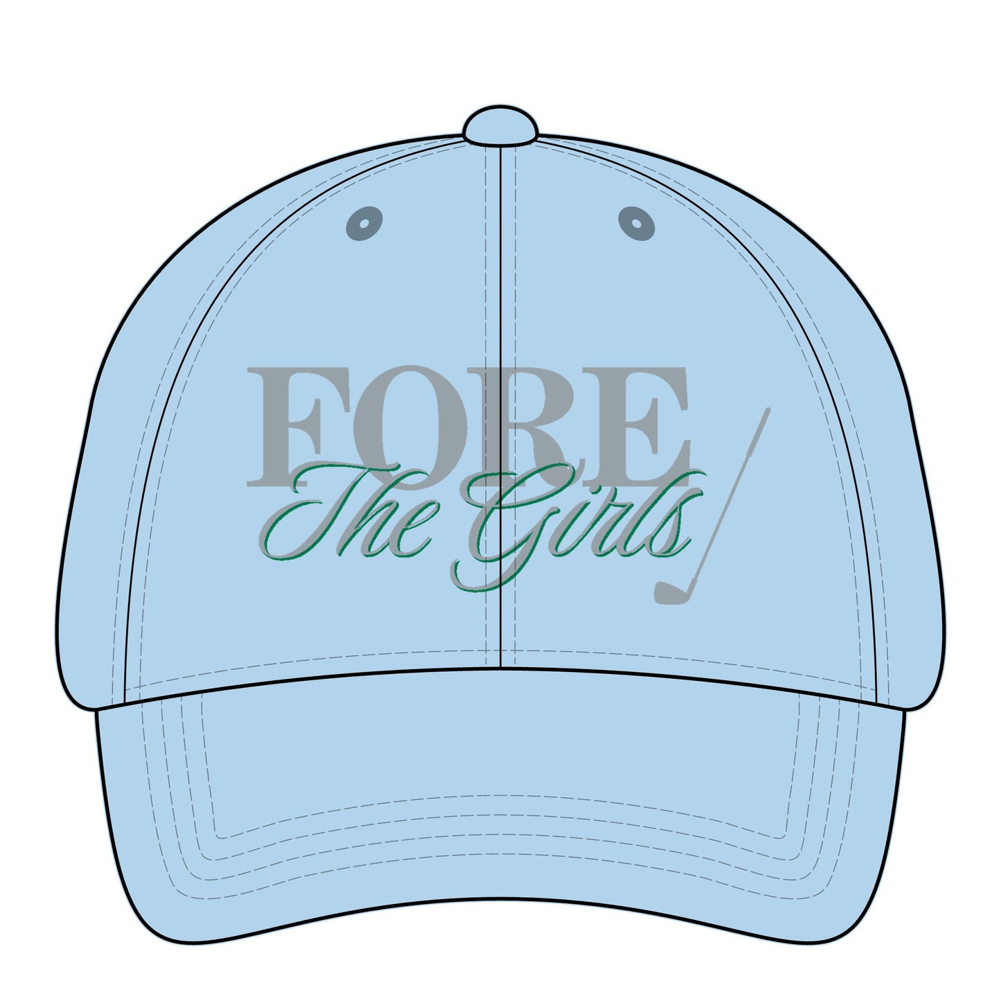 Fore The Girls Embroidered Ponytail Hat