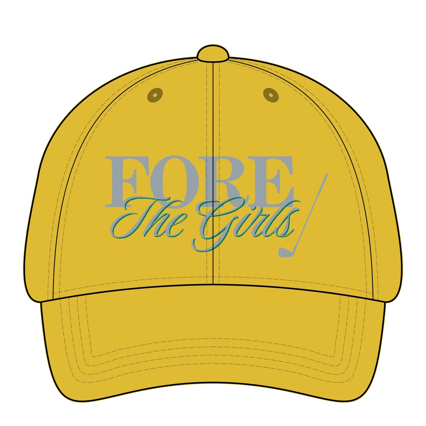 Fore The Girls Embroidered Ponytail Hat