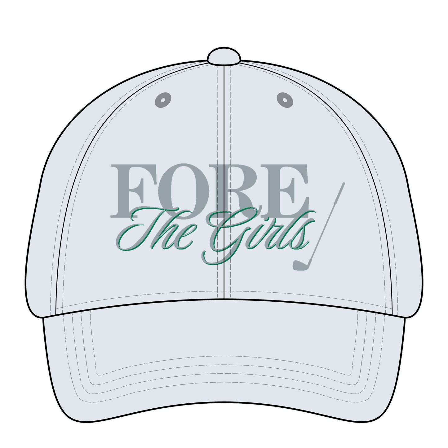 Fore The Girls Embroidered Ponytail Hat