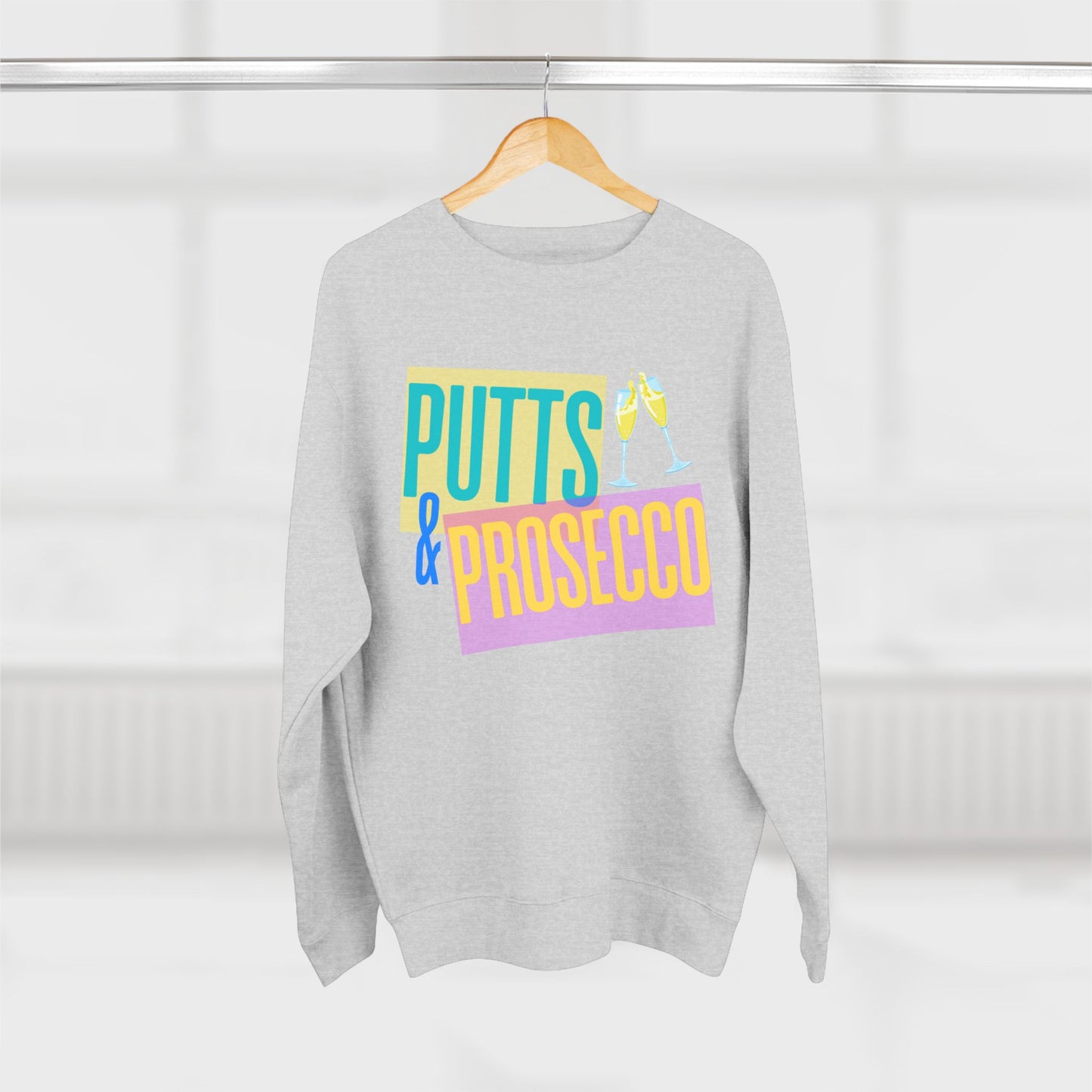 Putts & Prosecco Golf Sweatshirt — Fun Women’s Golf Crewneck