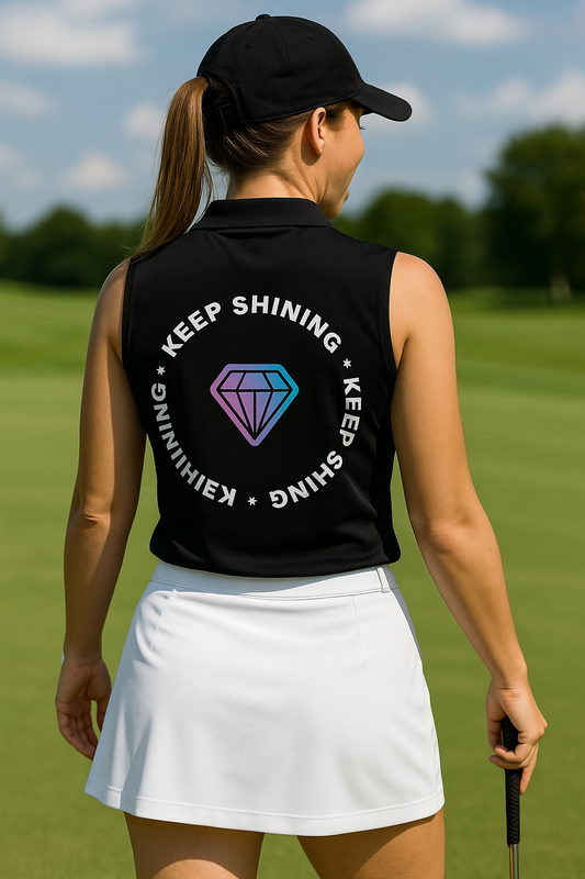 Keep Shining Women's UV Protection Sleeveless Polo Shirt