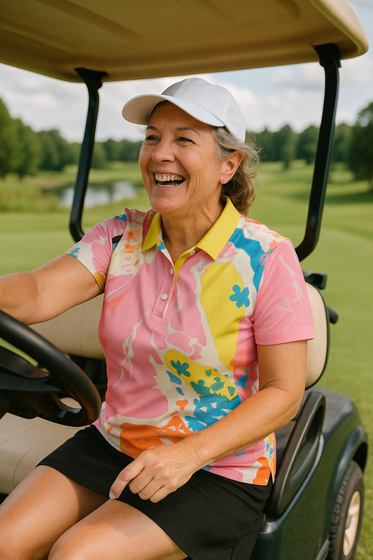 All Over the Place Women's Polo Shirt | Birdseye
