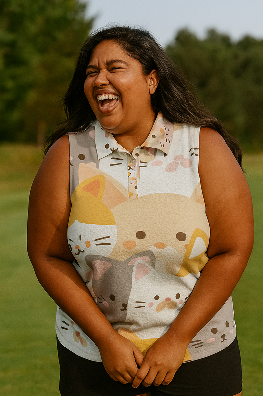 Here Kitty Women's Sleeveless POLO Shirt