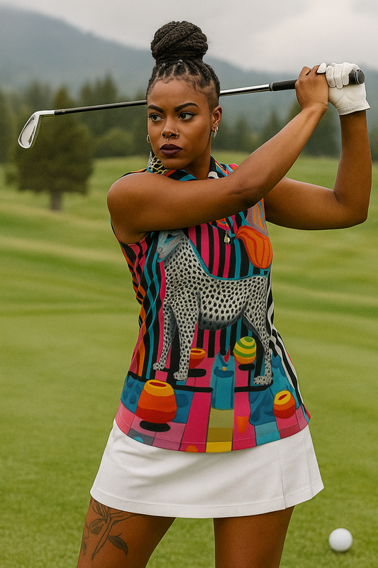 Rainbow Jungle Women's Sleeveless POLO Shirt