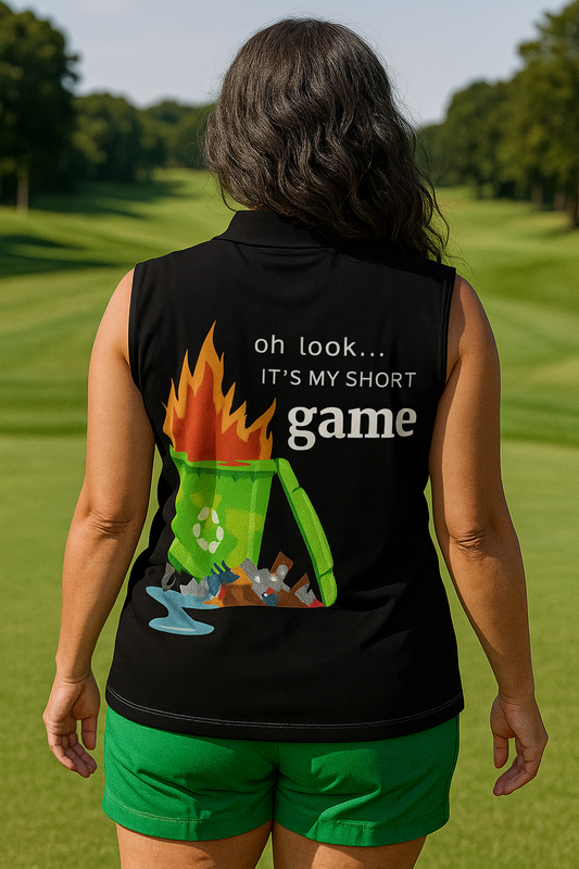 Short Game Dumpster Fire Women's Sleeveless POLO Shirt