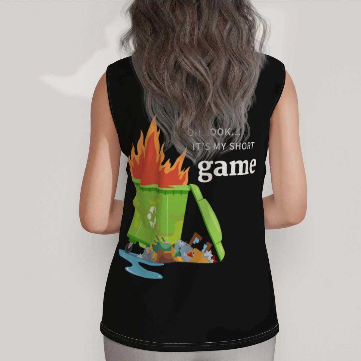 Short Game Dumpster Fire Women's Sleeveless POLO Shirt