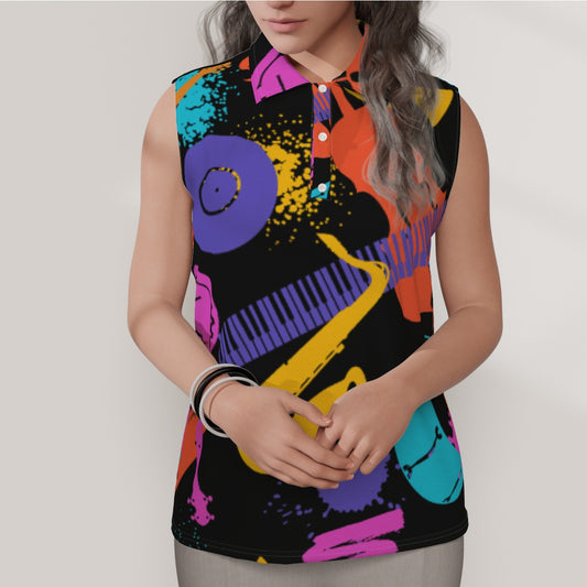 Play that Funky Music Women's Sleeveless POLO Shirt