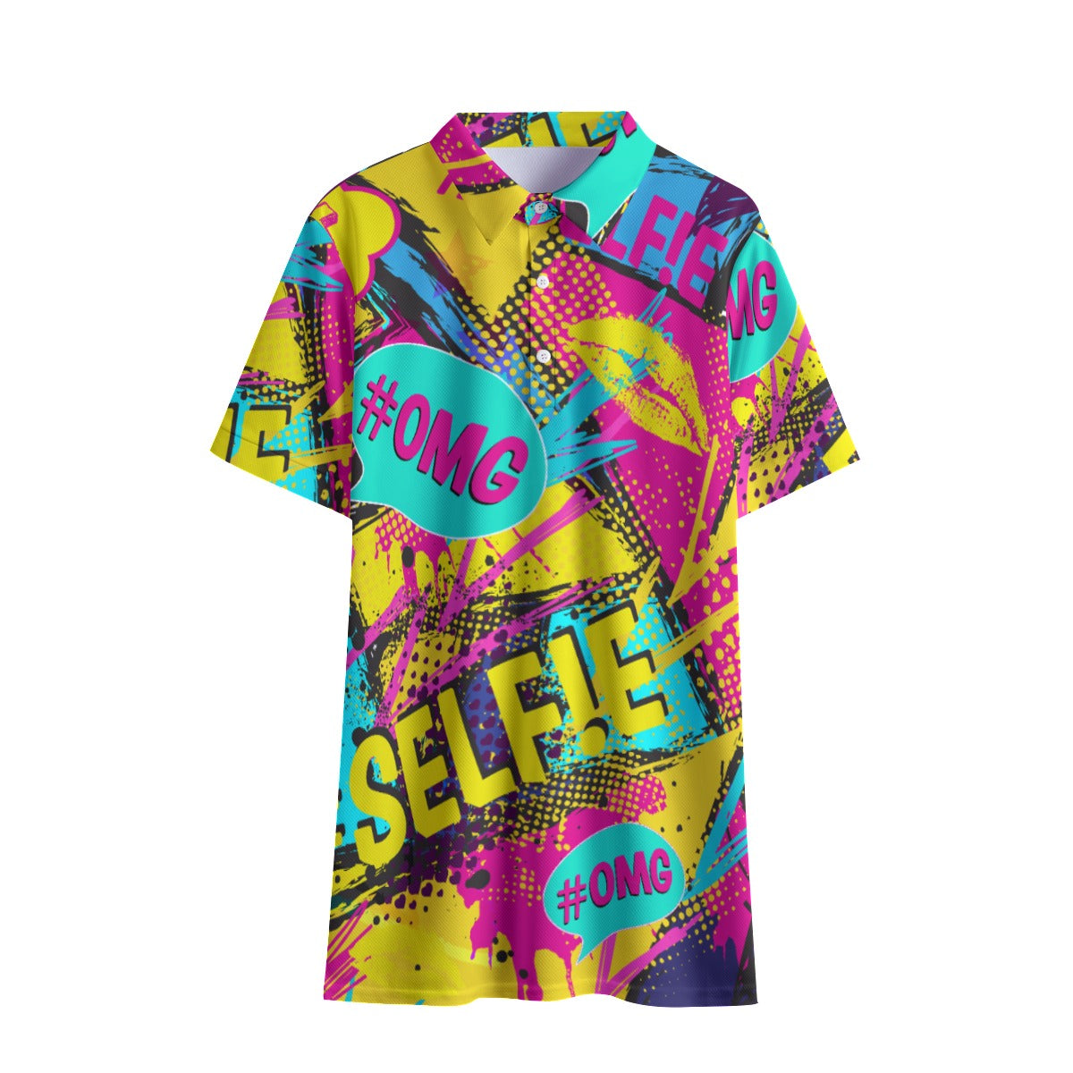 OMG Print Women's Polo Shirt | Birdseye