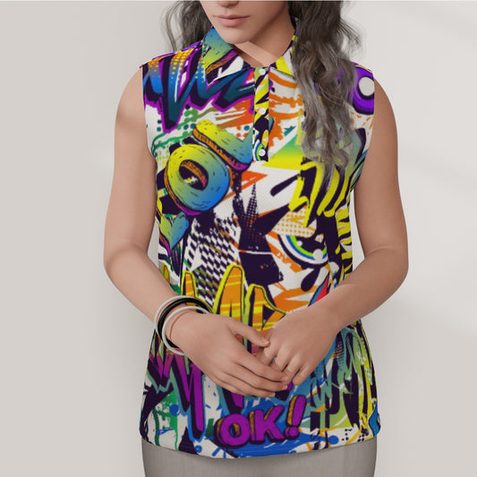 Graffiti Women's Sleeveless POLO Shirt