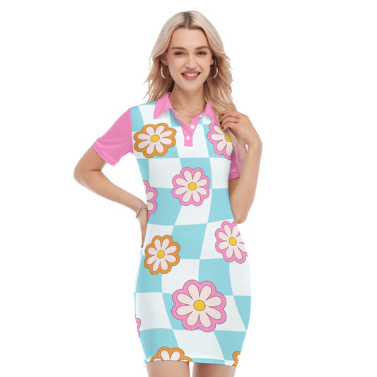 Flower Power Women's Polo Collar Dress